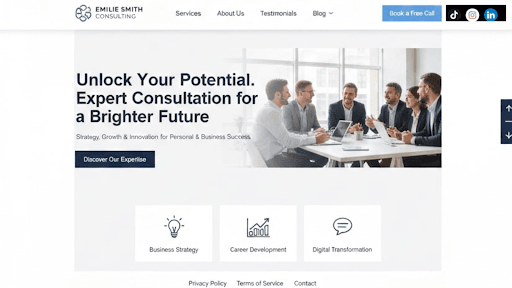 A website page example